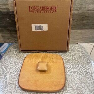 Longaberger Woodcrafts Lid Med Spoon Wooden Square Replacement 51110‎